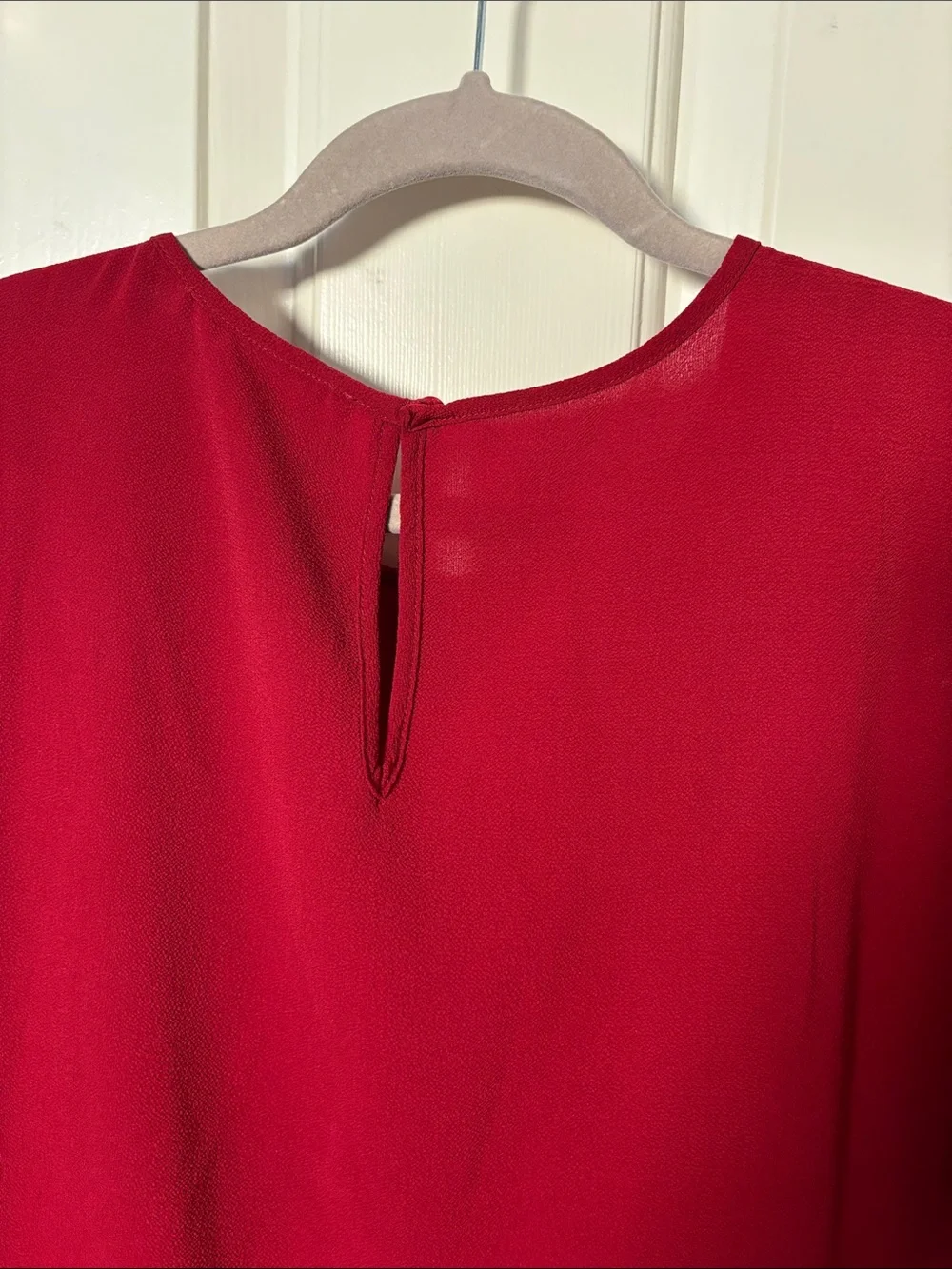 Micharl Kors burgundy Embellished Flutter Sleeve Top with gold studs